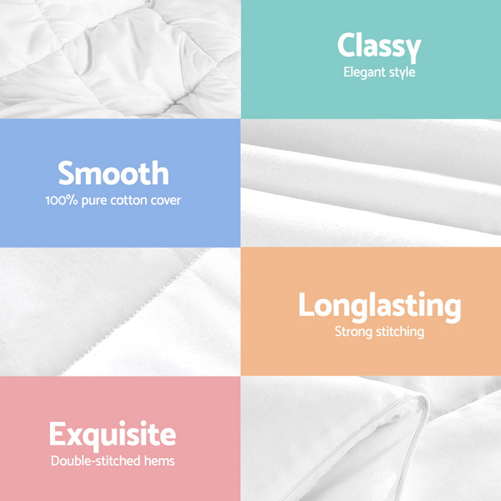 Linden Goose Down Feather Quilt – White – Single