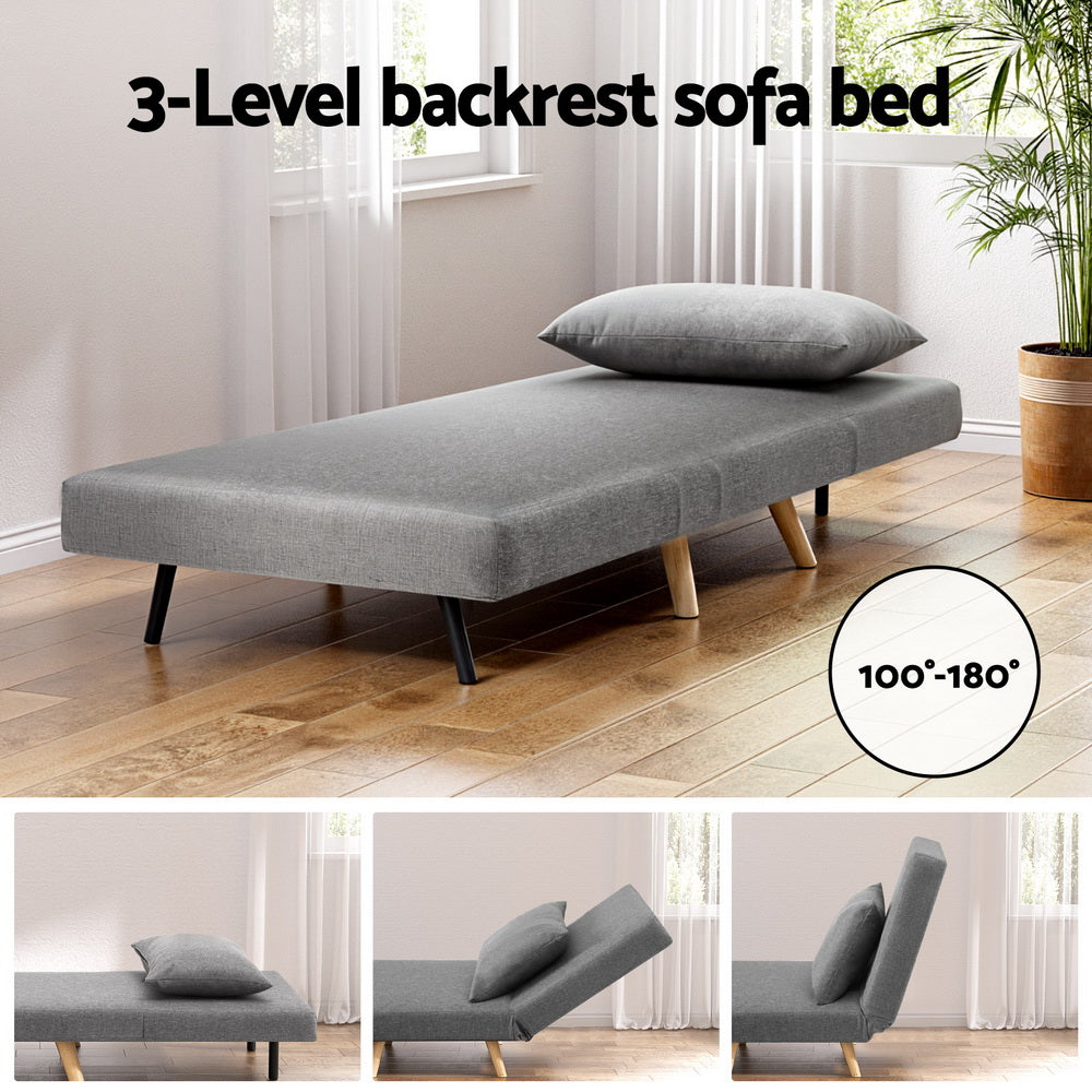 Avalon Convertible Sofa Bed – Grey – Single Seater