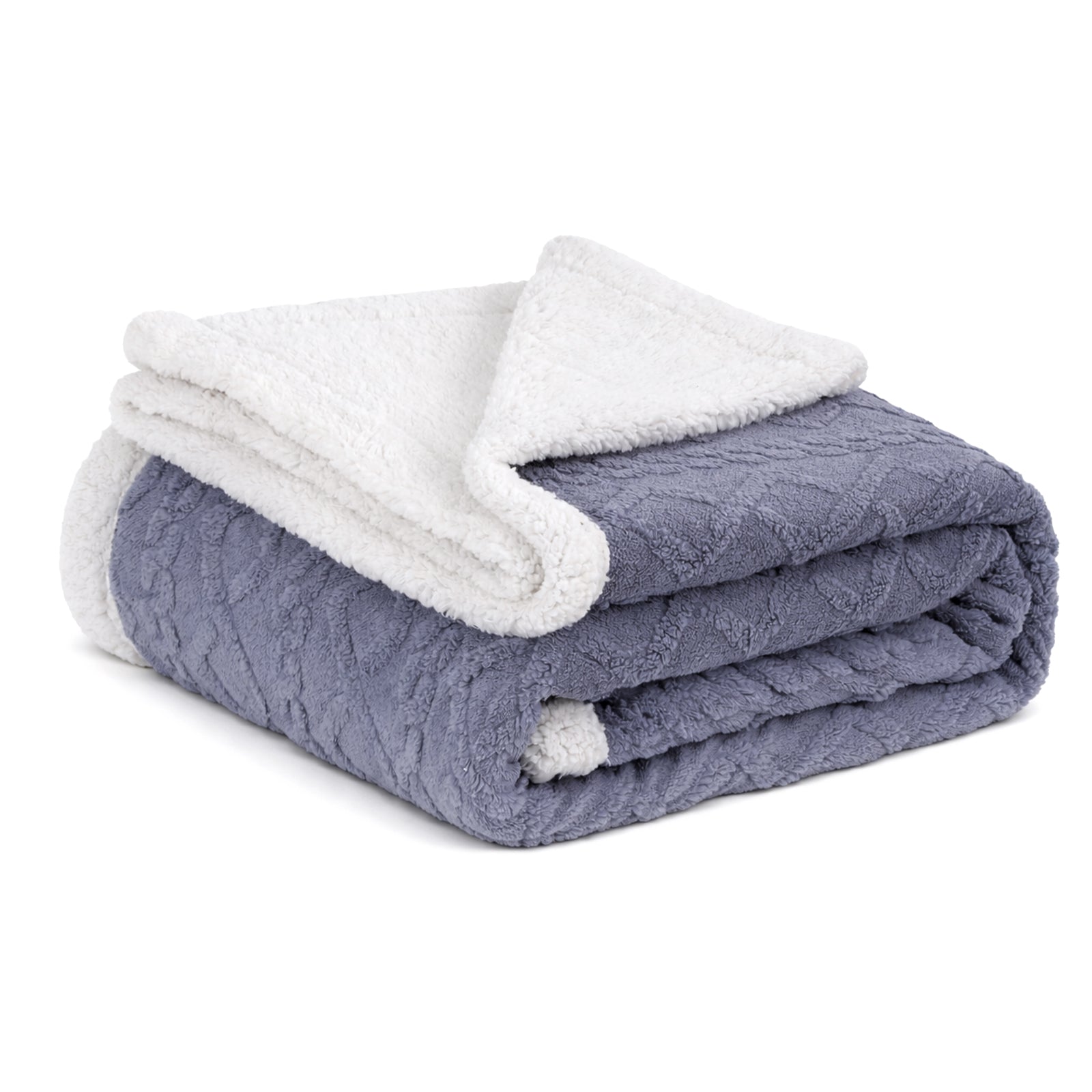 Seraphina Two-Tone Cable Knit Throw Blanket – Grey – 152 × 203 cm
