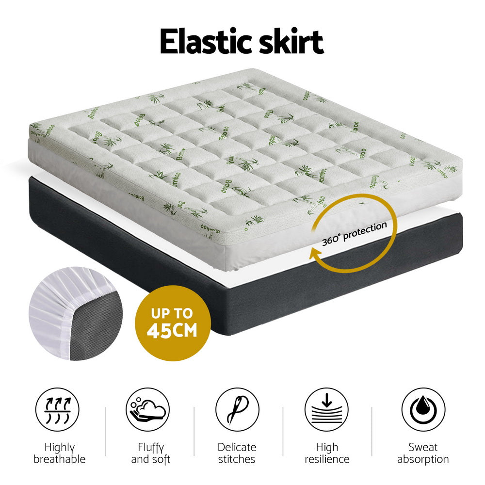 Kairo Bamboo Mattress Topper – White – King