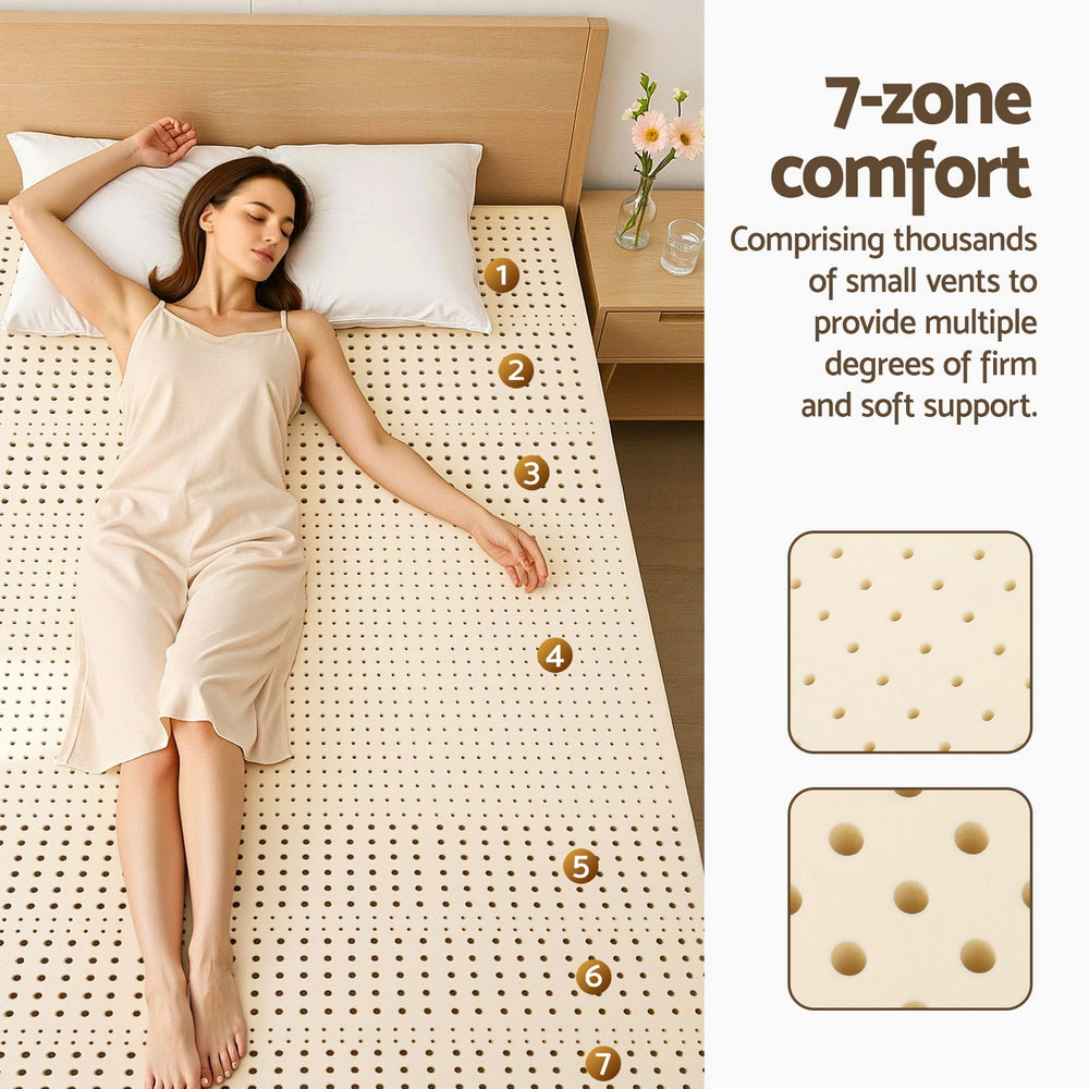 Halston Natural Latex Mattress Topper – White – King