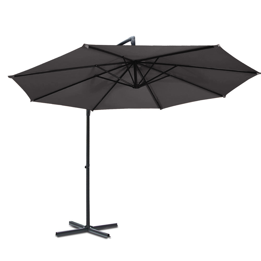 Cove Cantilever Outdoor Umbrella – Grey / Charcoal – 140 & above