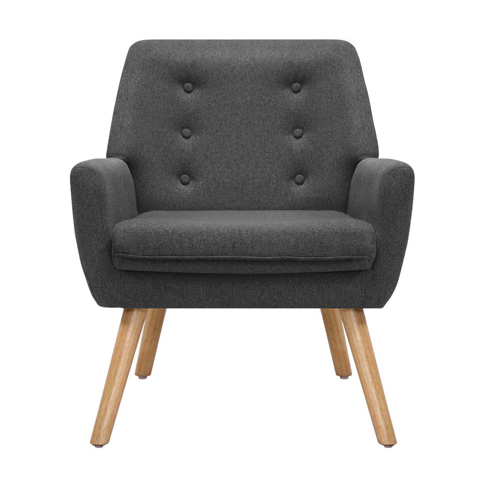 Anne Tufted Accent Chair – Charcoal