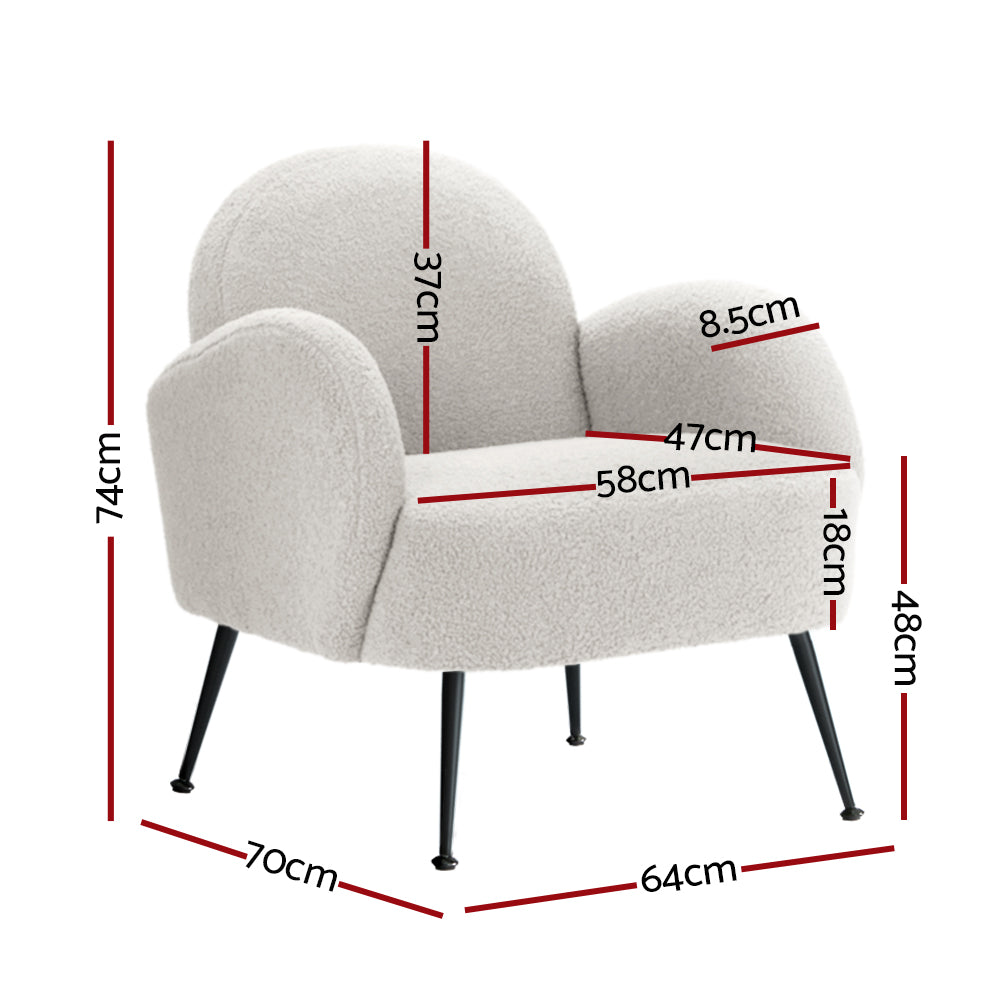 Nara Bouclé Armchair – White