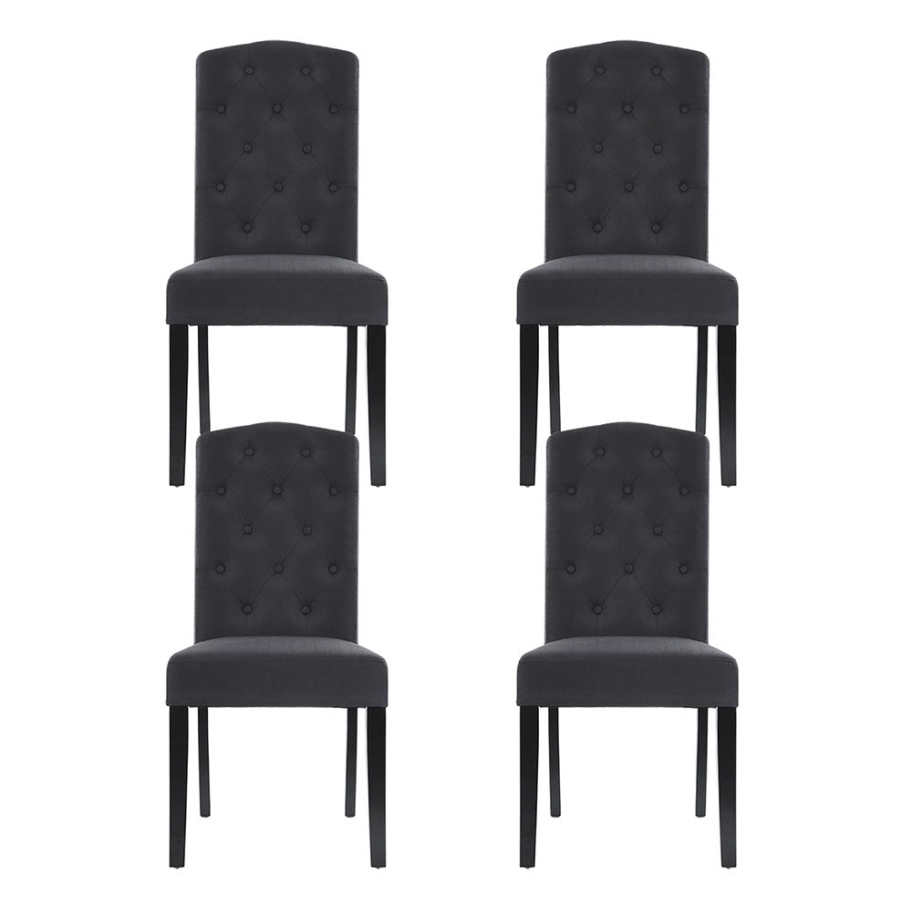 Dansk Parsons Linen Dining Chairs – Dark Grey – Set of 4