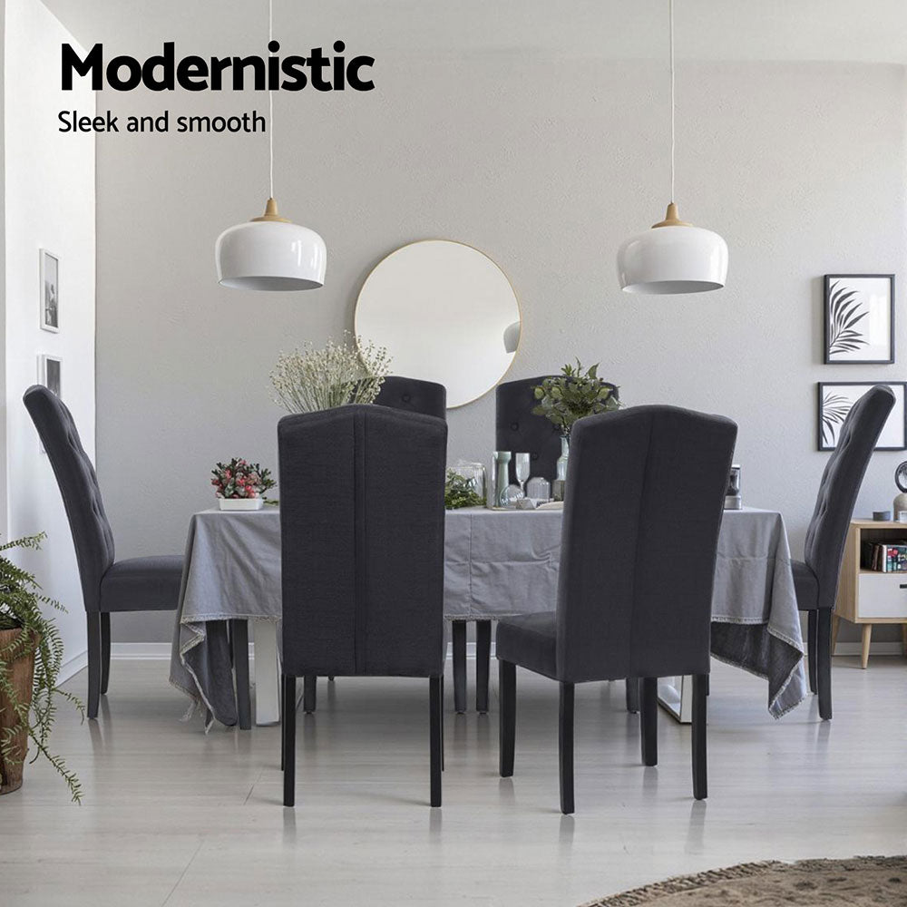 Dansk Parsons Linen Dining Chairs – Dark Grey – Set of 4