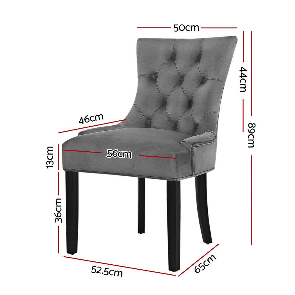 Cayes French Provincial Dining Chairs – Grey – Set of 2