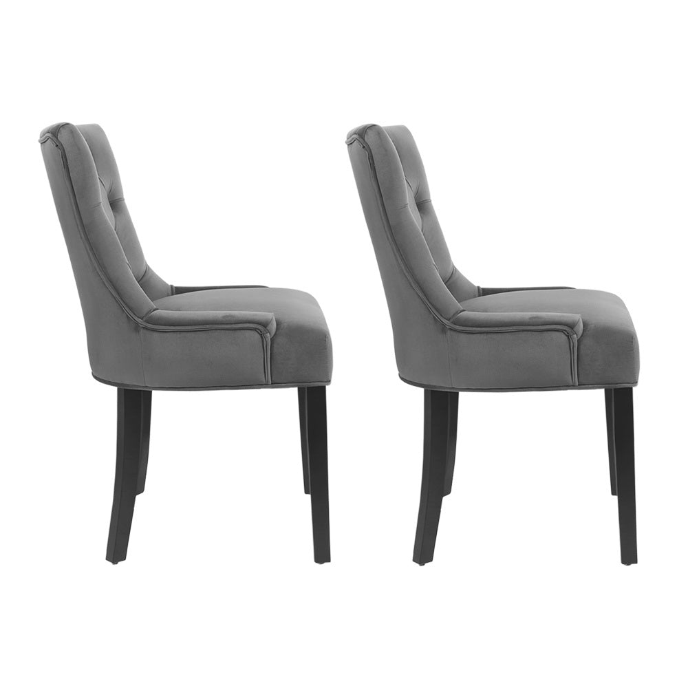 Cayes French Provincial Dining Chairs – Grey – Set of 2