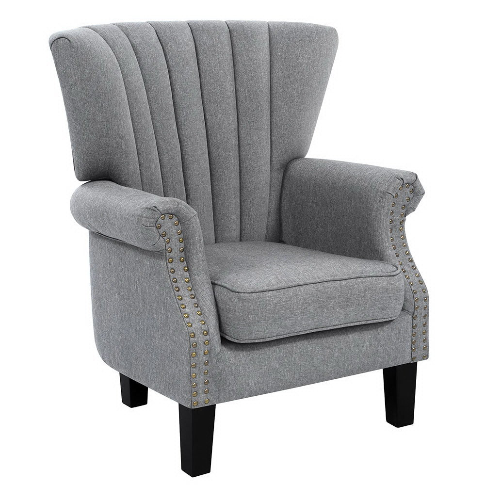 Tempo Wingback Armchair – Grey – 76 cm