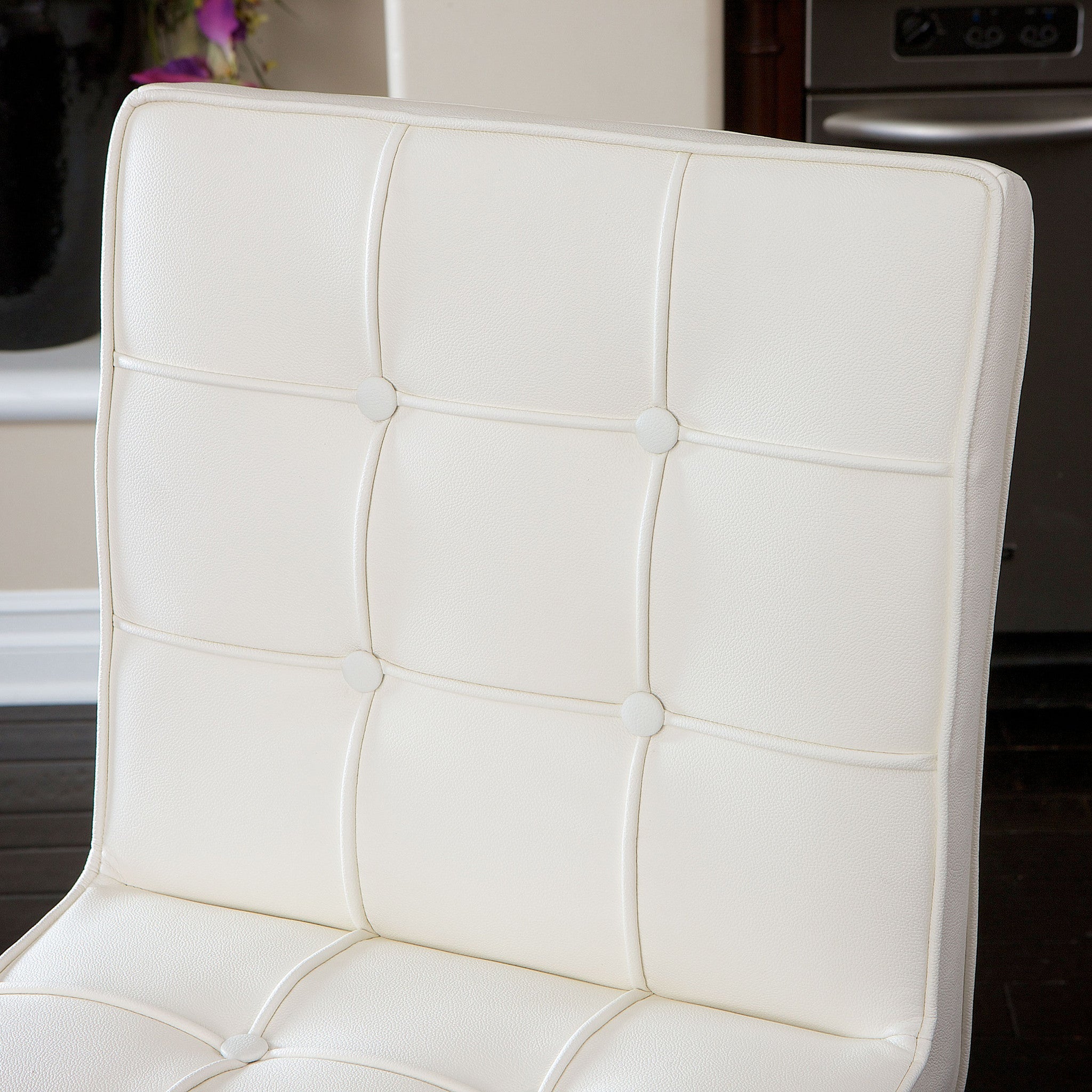 Pandora Bonded Leather Bar Stool – White – Single
