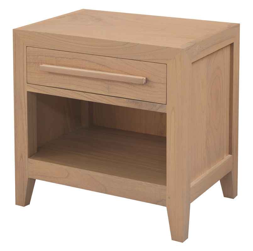 Dion 1-Drawer Bedside Table – Natural – 60 cm