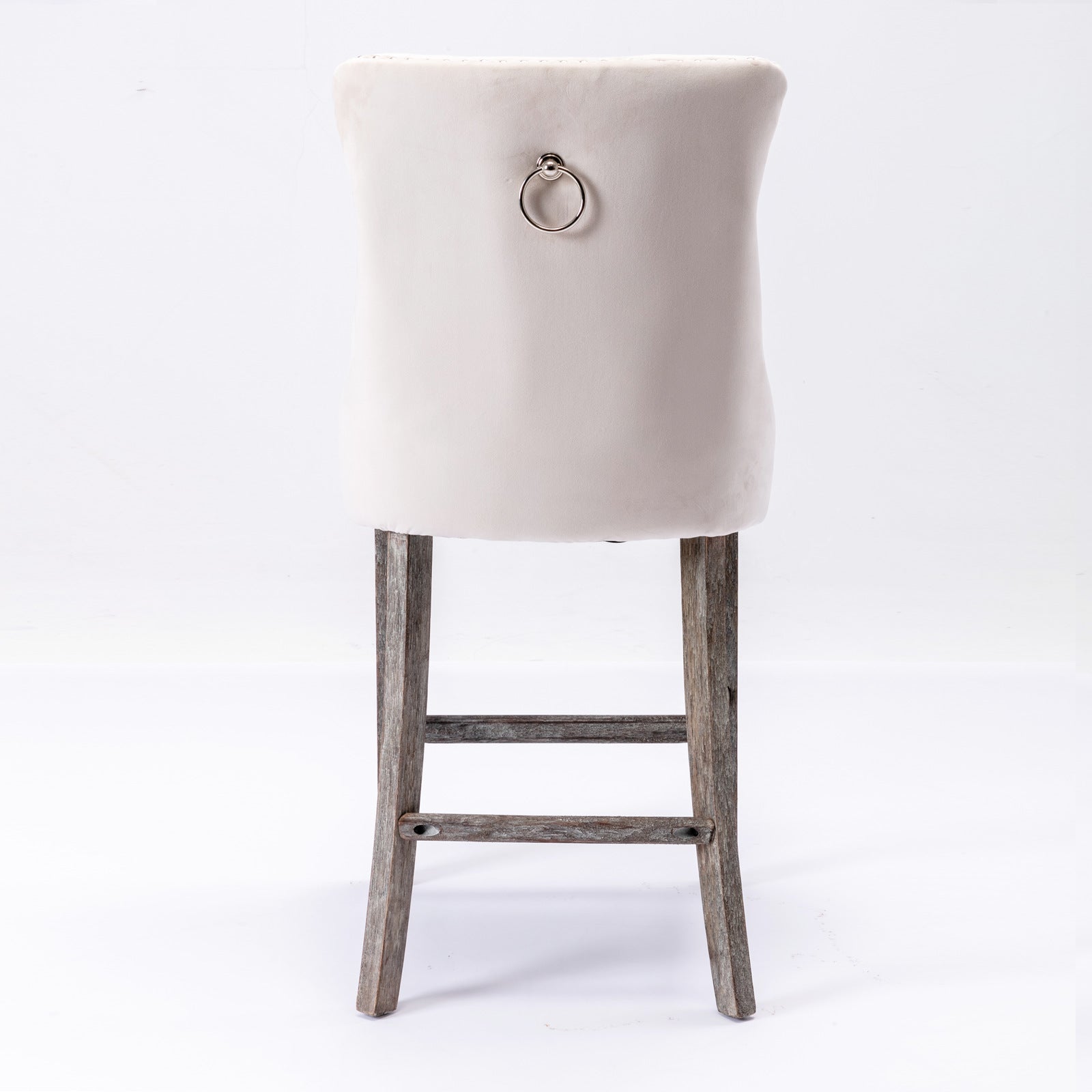 Nova Velvet Tufted Bar Stools – Beige – Set of 4