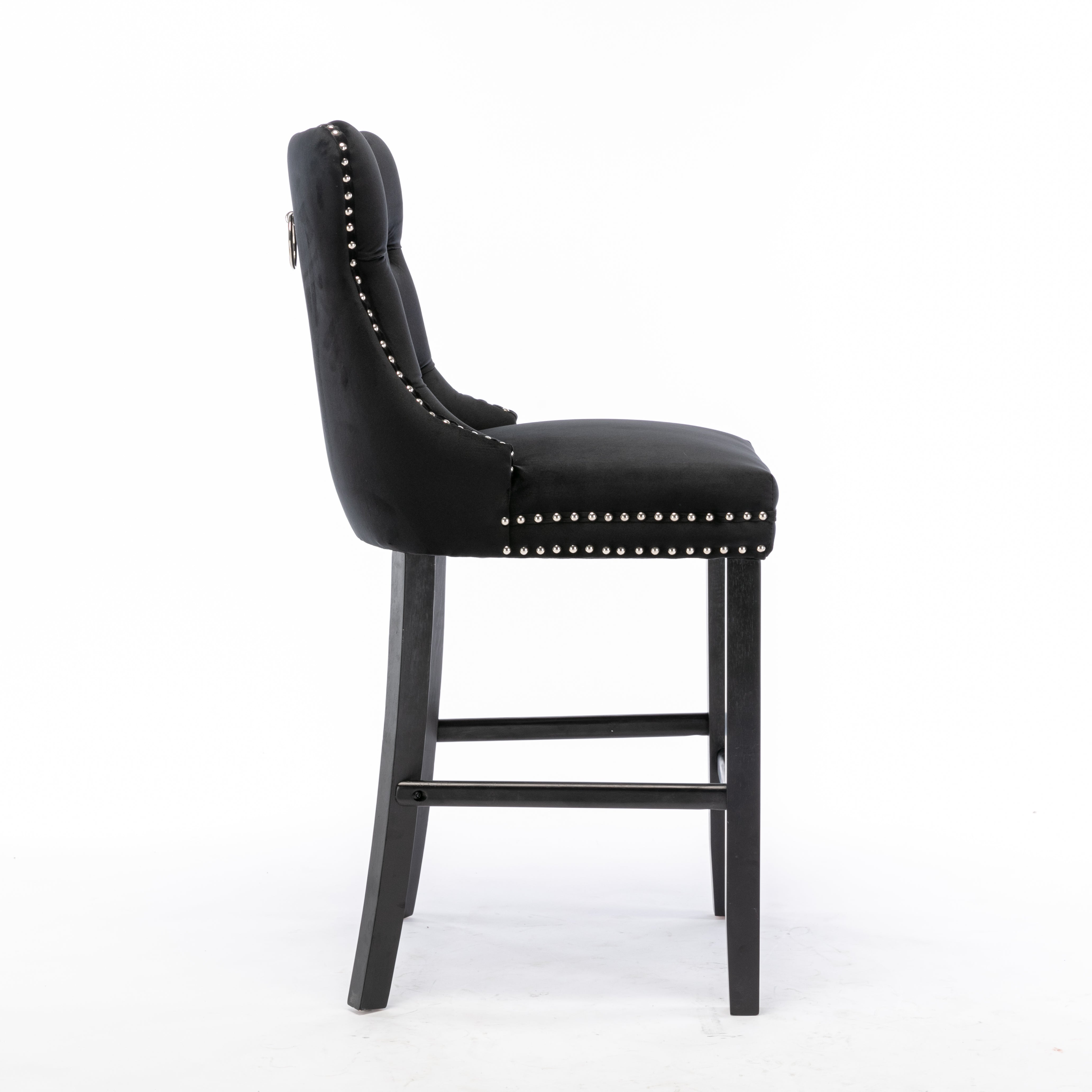 Cove Velvet Tufted Bar Stools – Black – Set of 4