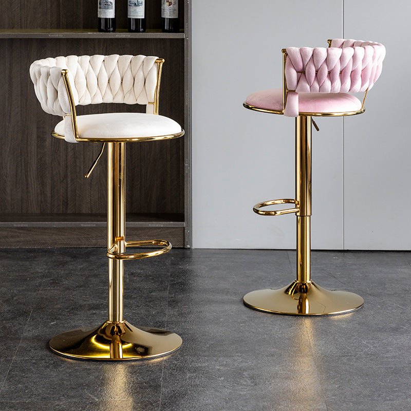Callan Velvet Bar Stools – Beige – Set of 2