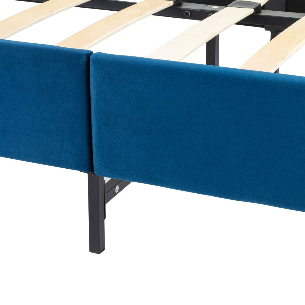 Vienna Velvet Bed Frame – Blue – Queen