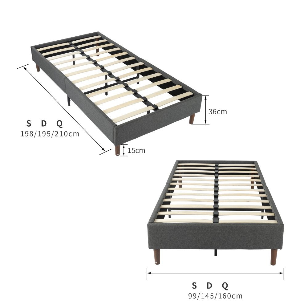 Vienna Velvet Bed Frame – Blue – Queen