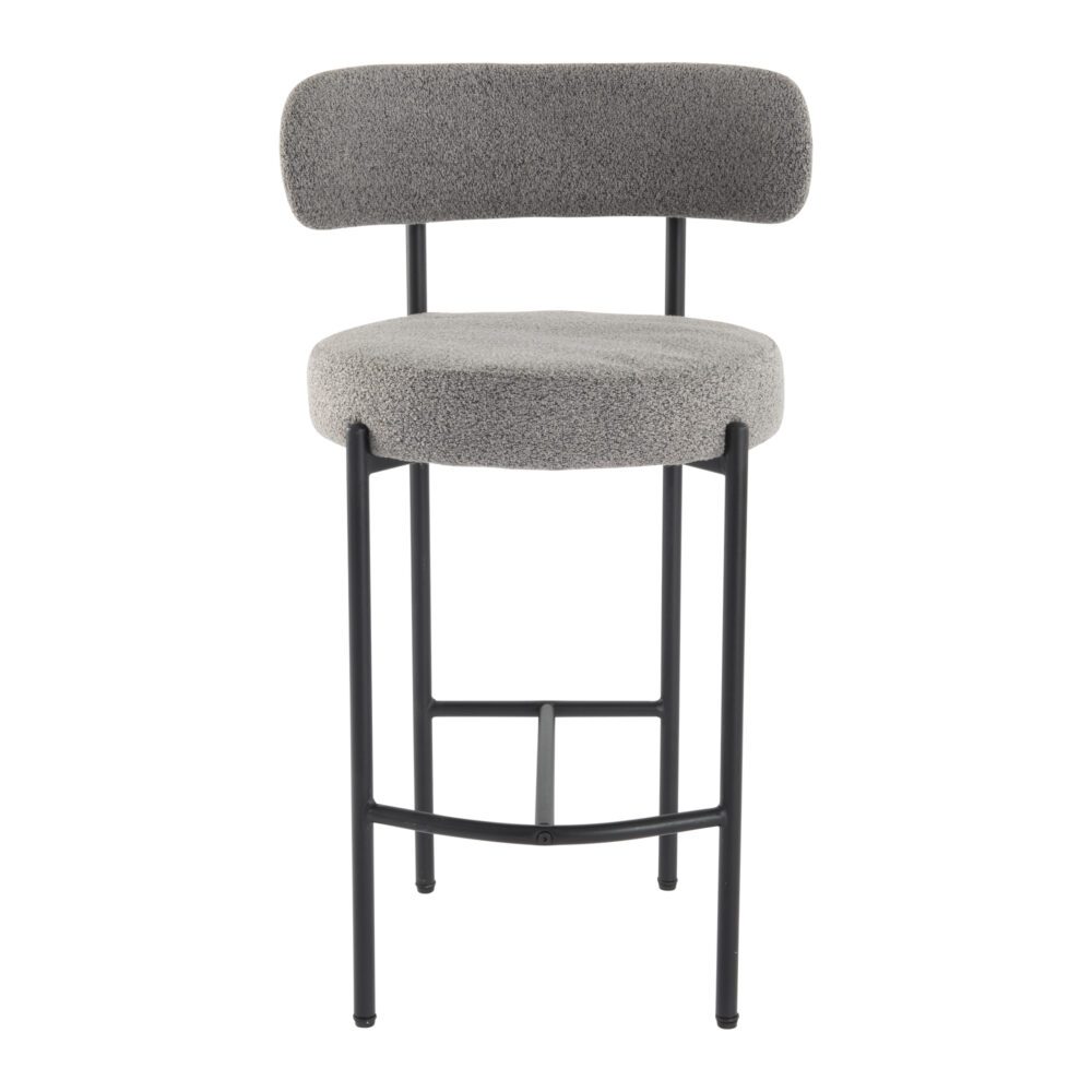 Elsa Low Bar Stools – Grey / Charcoal – Set of 2