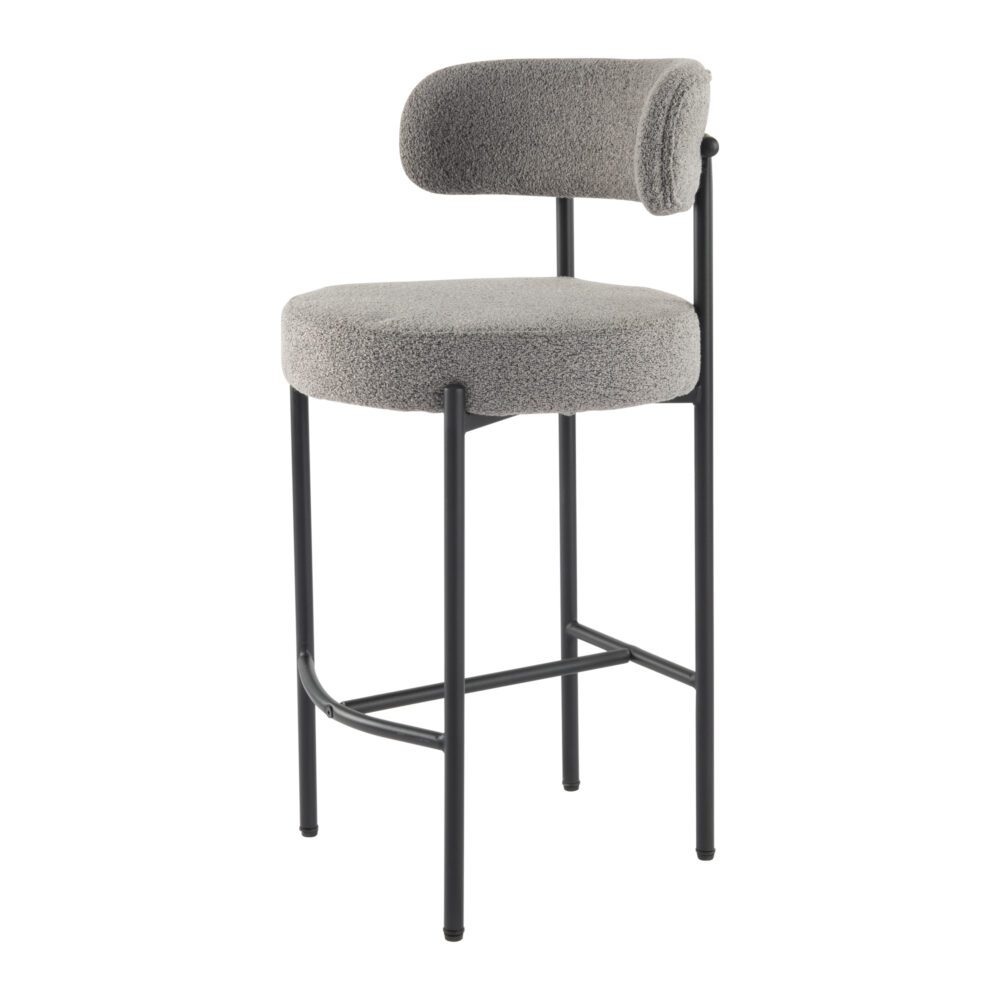 Elsa Low Bar Stools – Grey / Charcoal – Set of 2