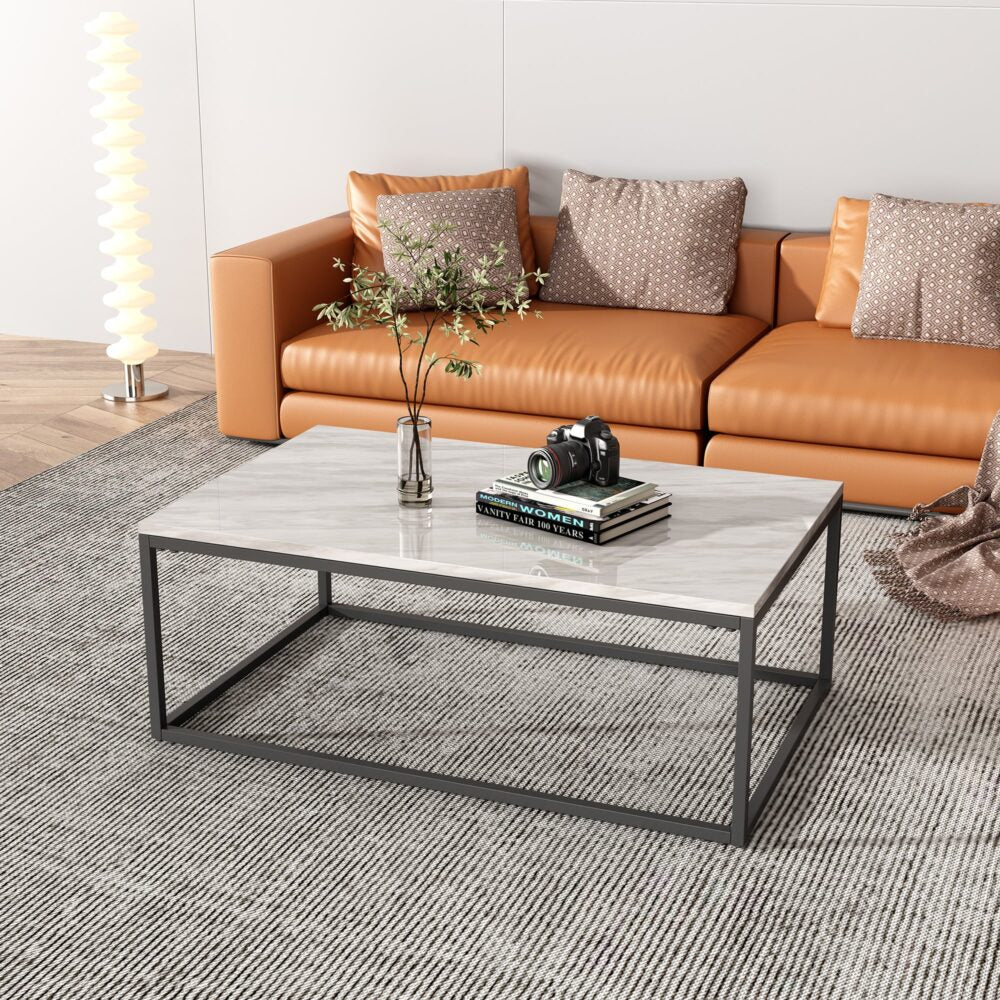 Meridia Coffee Table – White & Black – Rectangular