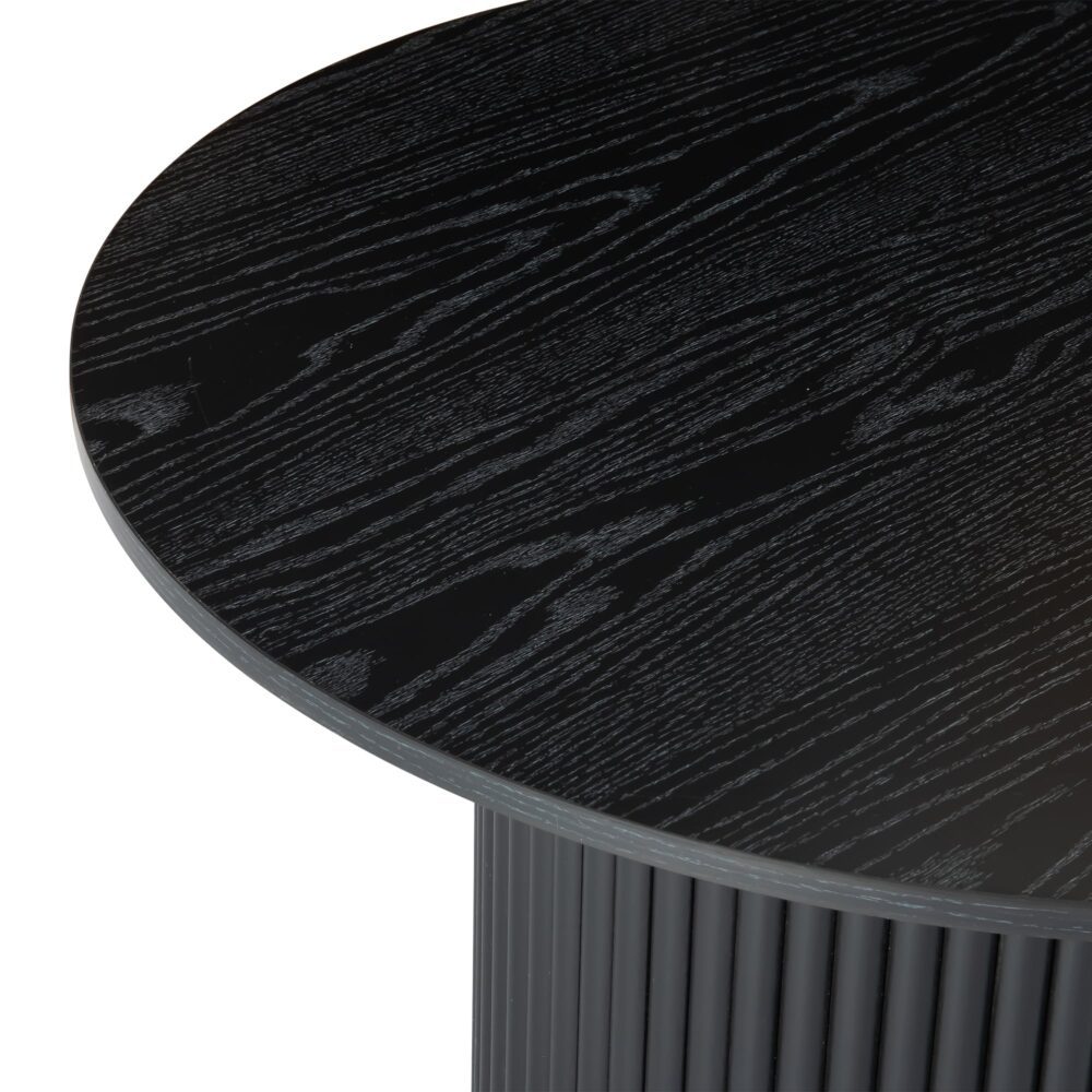 Serano Ribbed Coffee Table – Black – Round