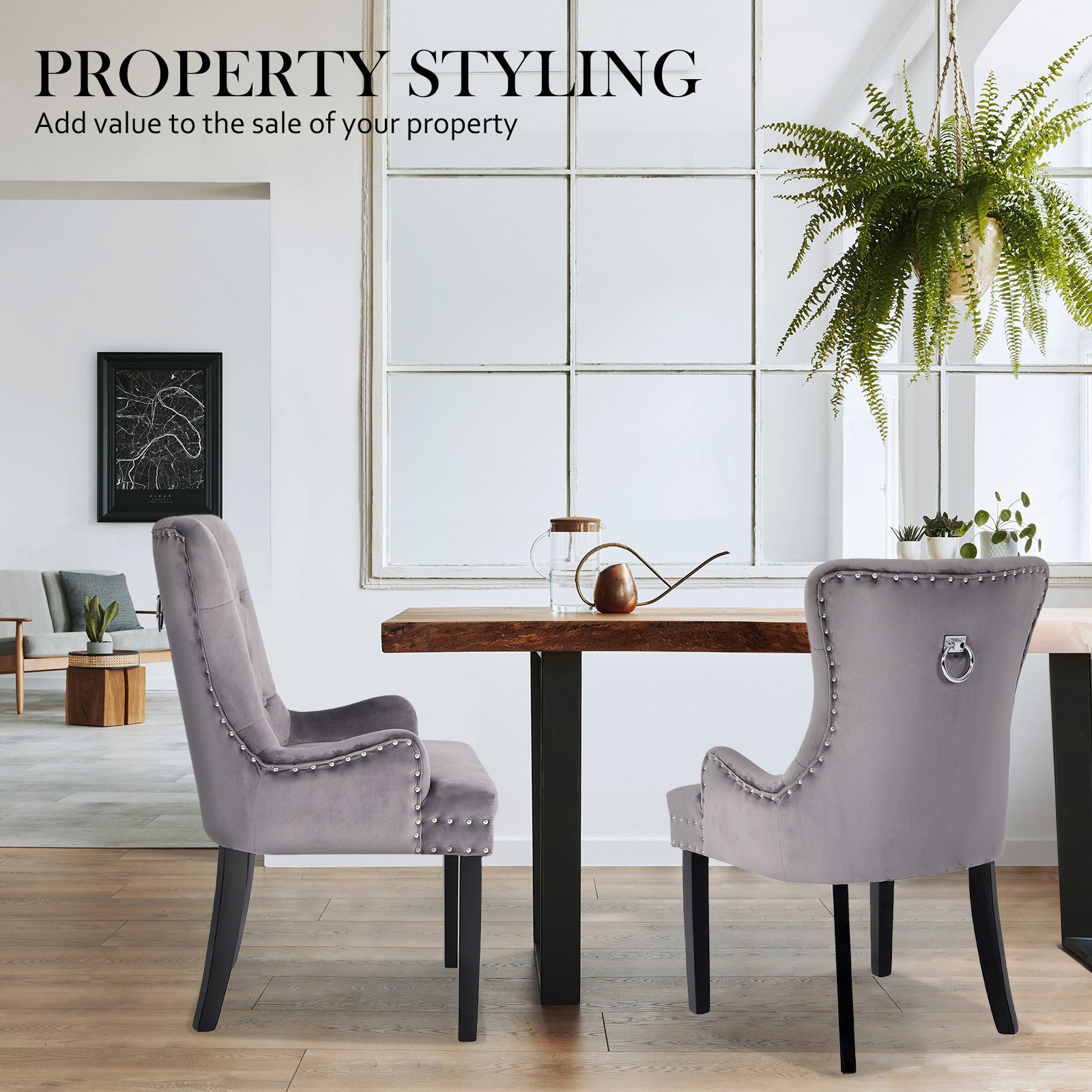 Lisse French Provincial Dining Chair – Grey – Single