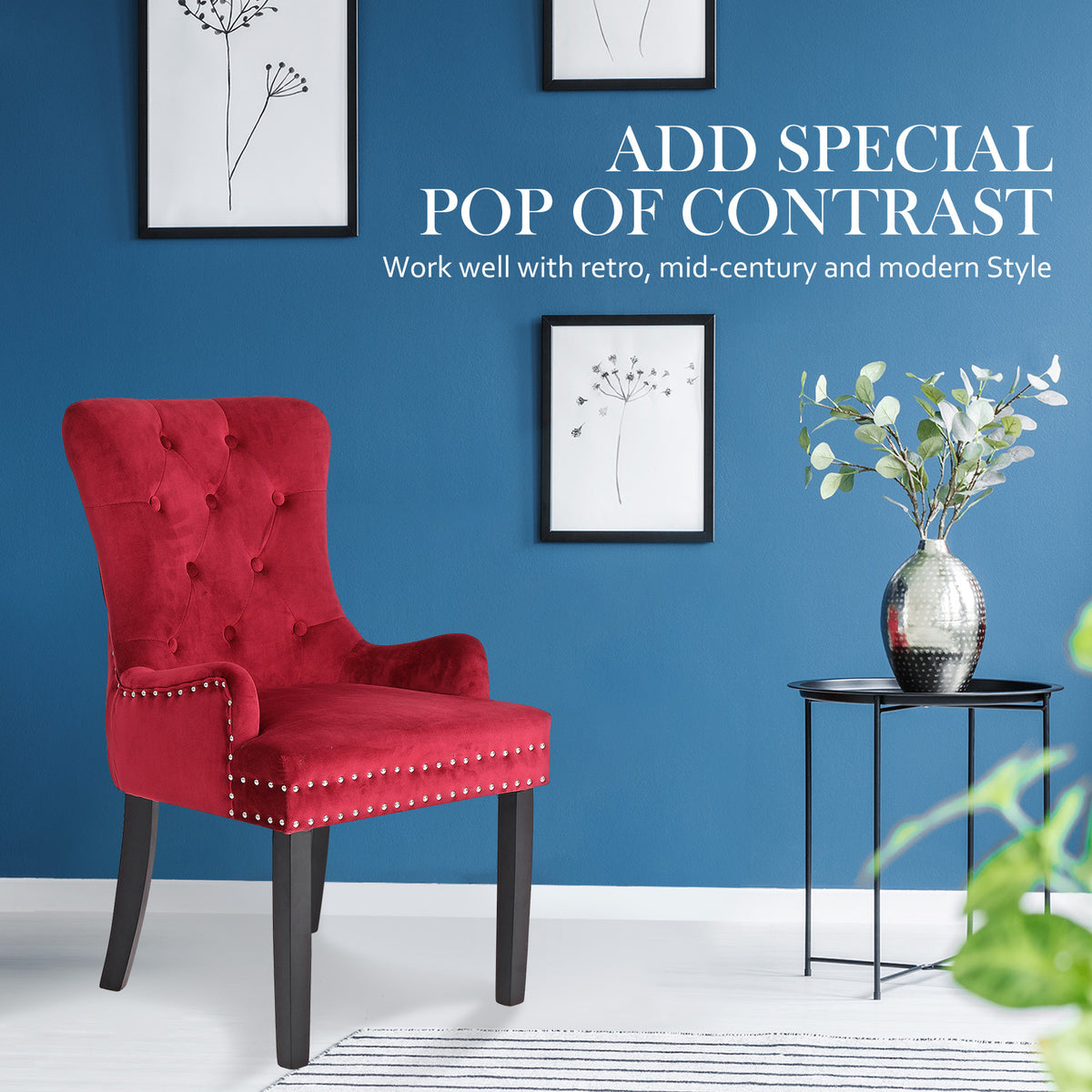 Lisse French Provincial Dining Chairs – Red – Set of 4