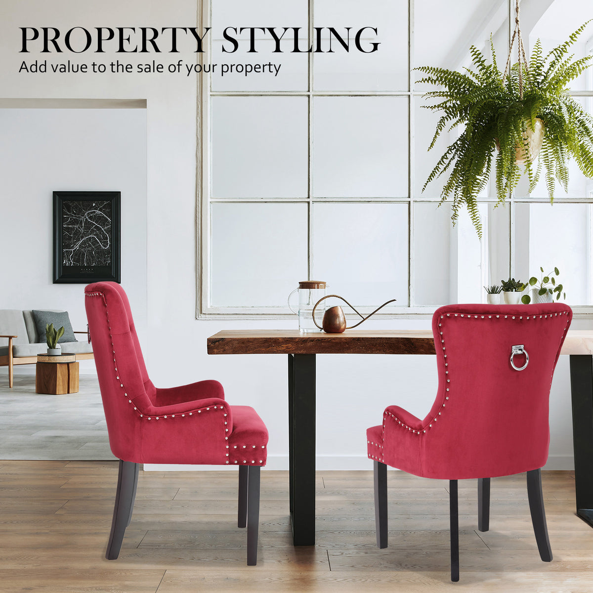 Lisse French Provincial Dining Chairs – Red – Set of 4