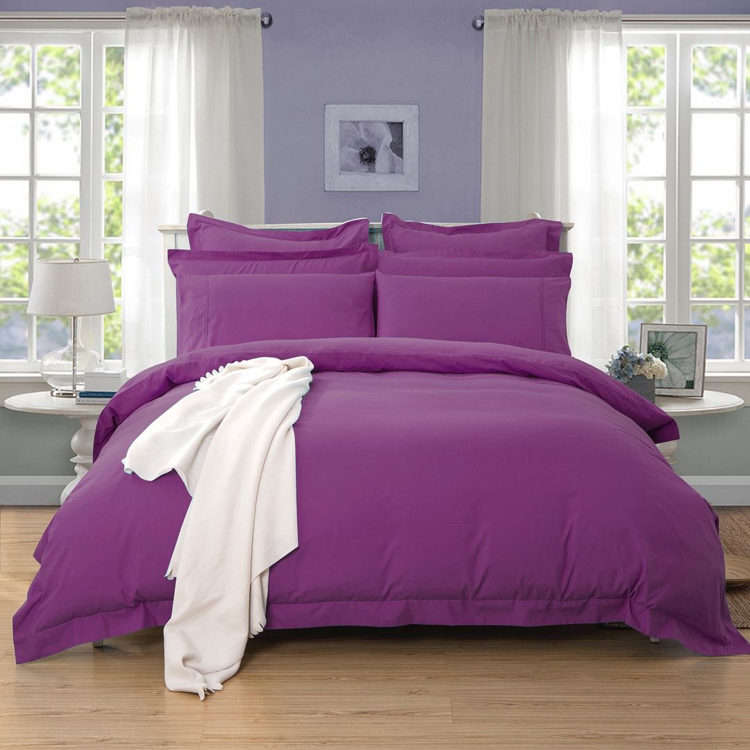 Arlo 1000TC Tailored Purple Duvet Quilt Cover Set – Double
