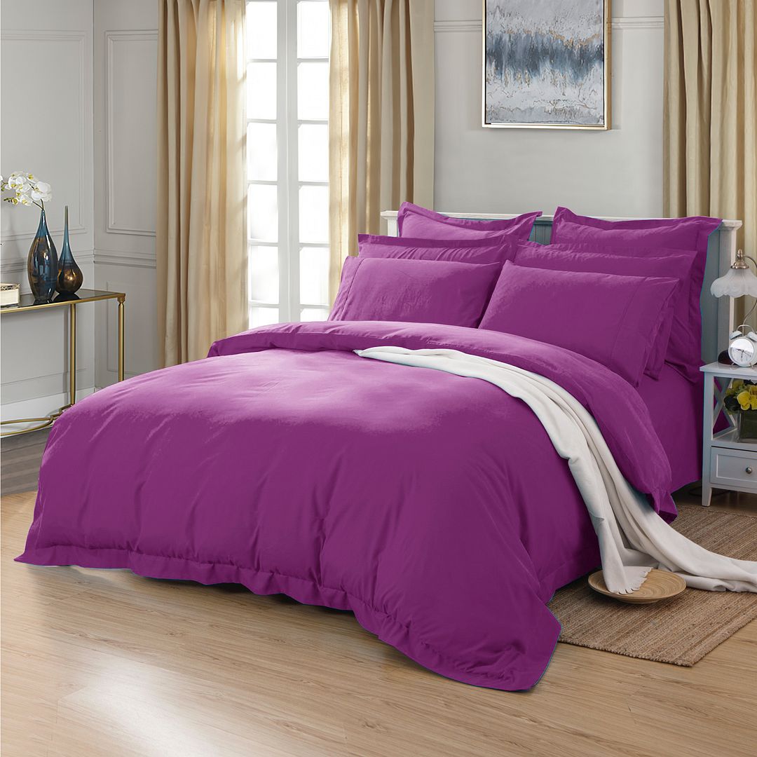 Arlo 1000TC Tailored Quilt Cover Set – Purple – Double