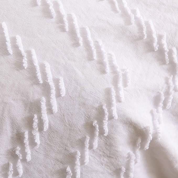 Callan Tufted Wave Quilt Cover Set – White – King