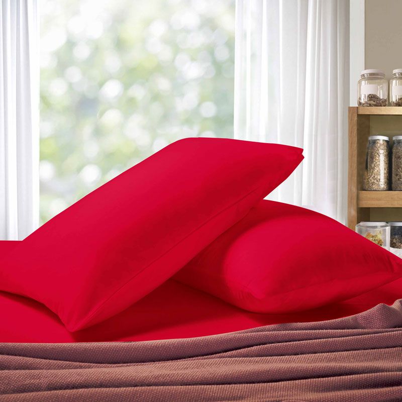Atlas 1000TC Ultra Soft Pillowcases – Red – King Set of 2