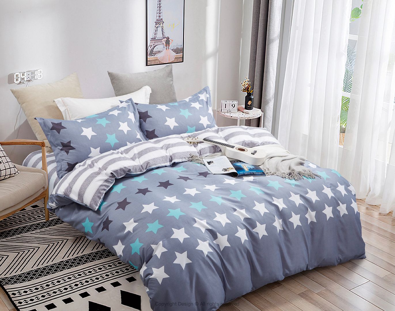 Stars Quilt/Duvet Cover Set – King