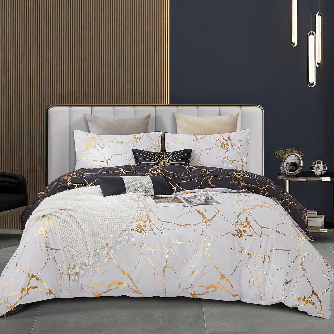 Adana Reversible Bed Quilt/Duvet Cover Set – King