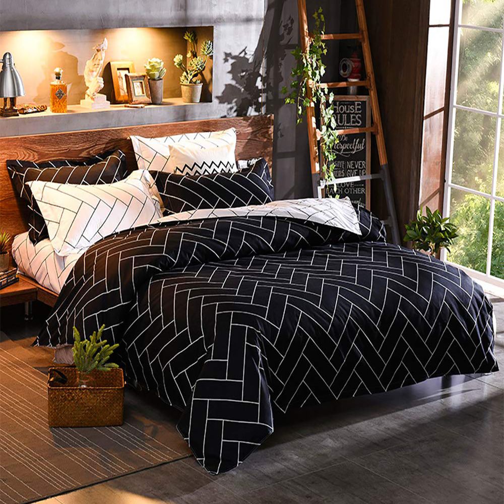 Arlo Duvet Quilt Cover Set – Black & White – Queen