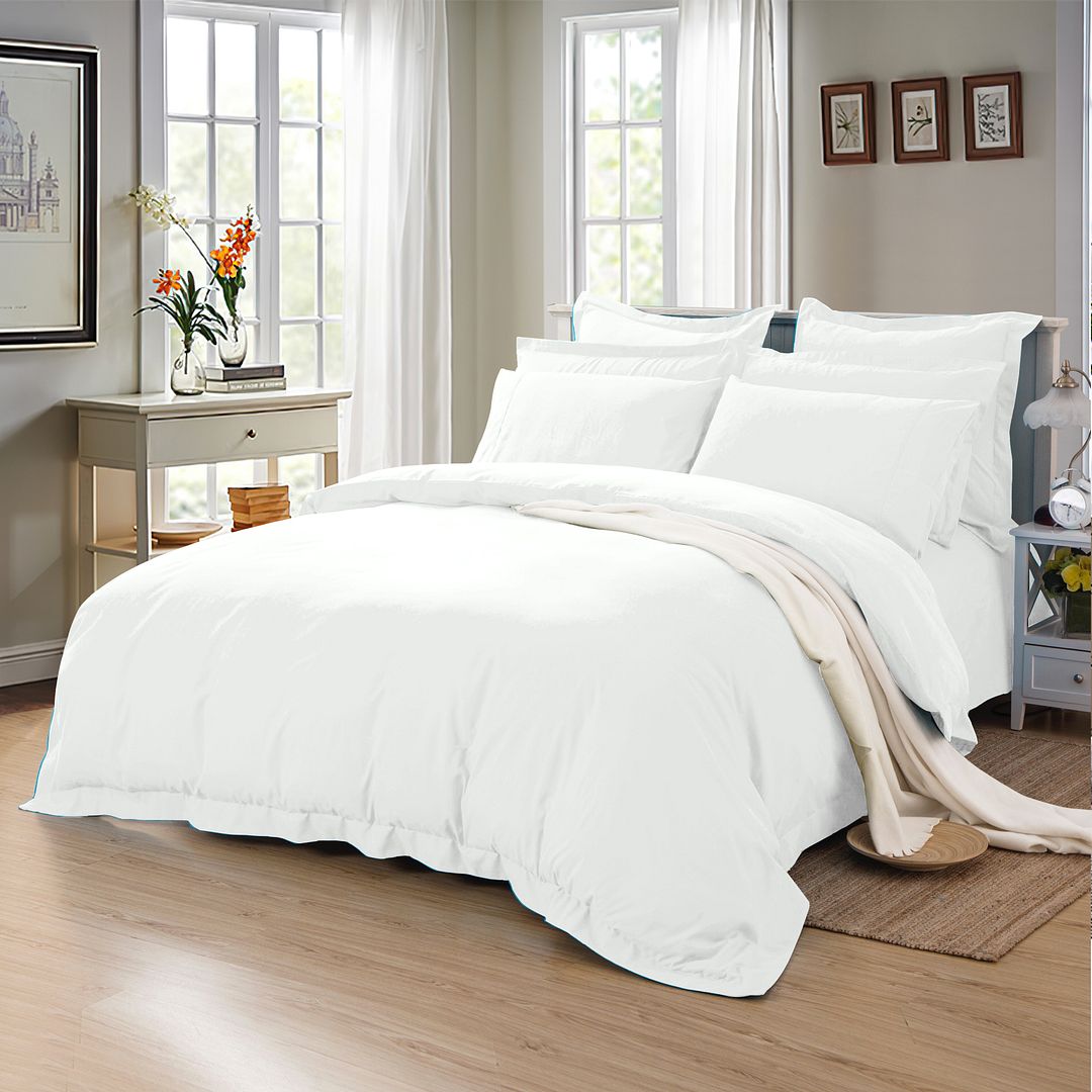 Rowan 1000TC Tailored Quilt Cover Set – White – Queen