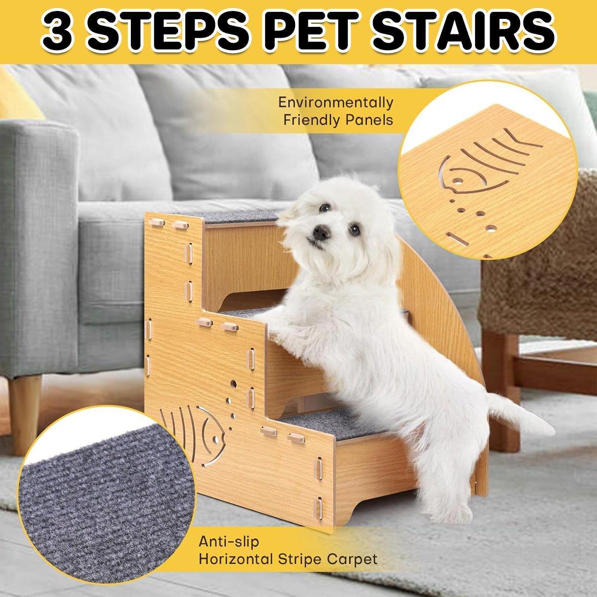 Atlas Wooden Pet Climbing Ladder Bed Step Frame Durable Climbing Frame for Small Pets