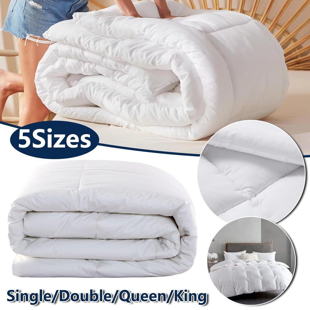 Luxury Hotel Quilt Core - Soft Microfiber Down Alternative Comforter for All Seasons - - Brushed