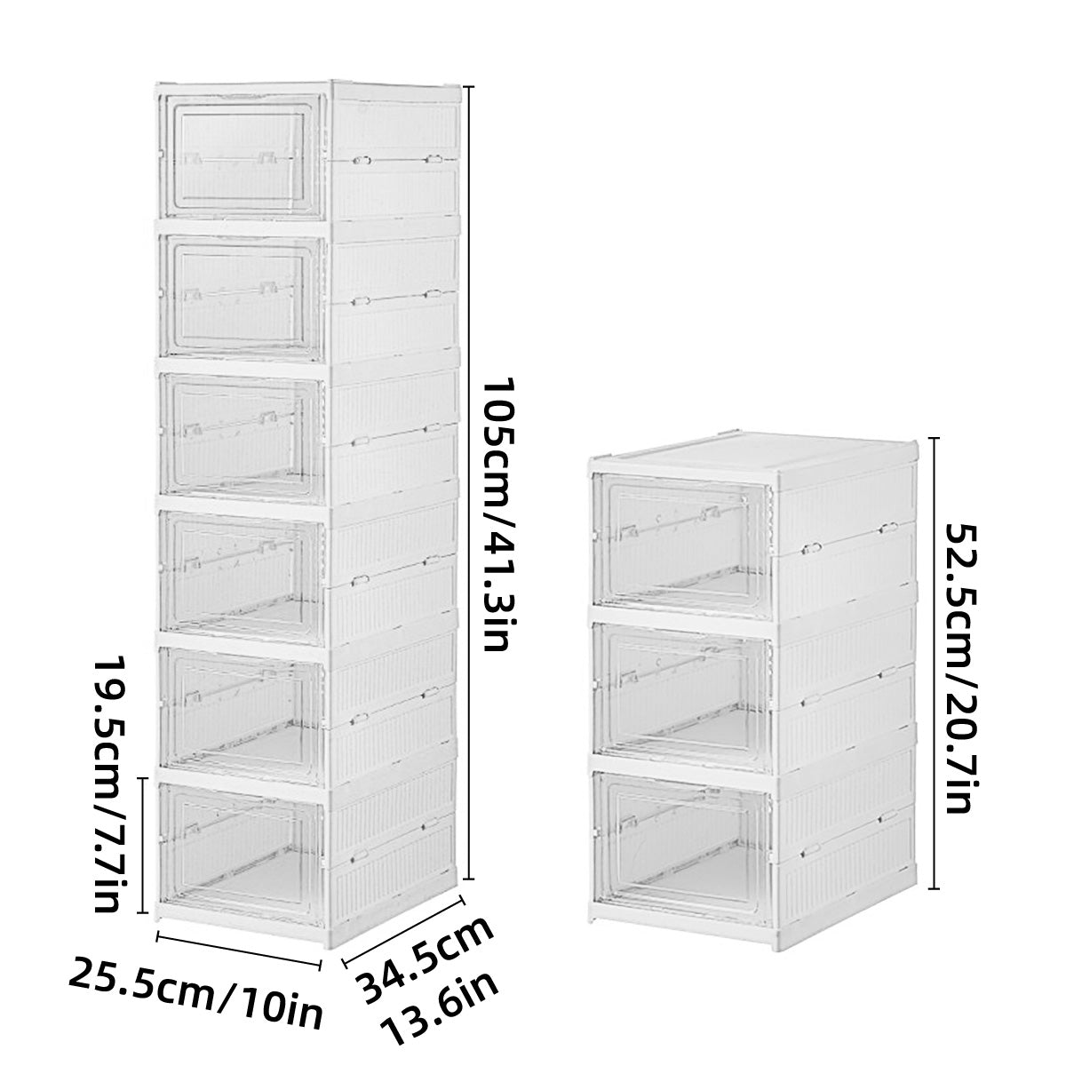 Clear Shoe Storage Boxes – Transparent – Set of 3