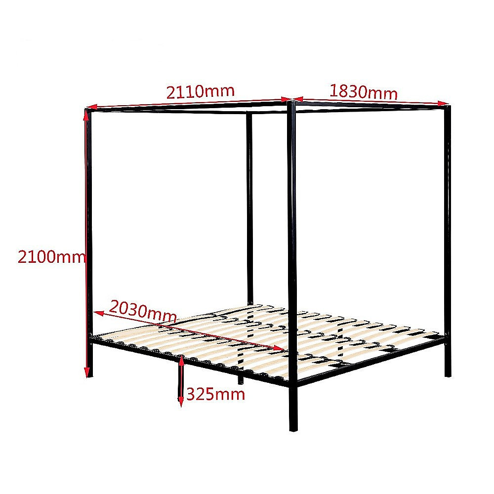 Rowan 4 Poster Bed Frame – Black – King