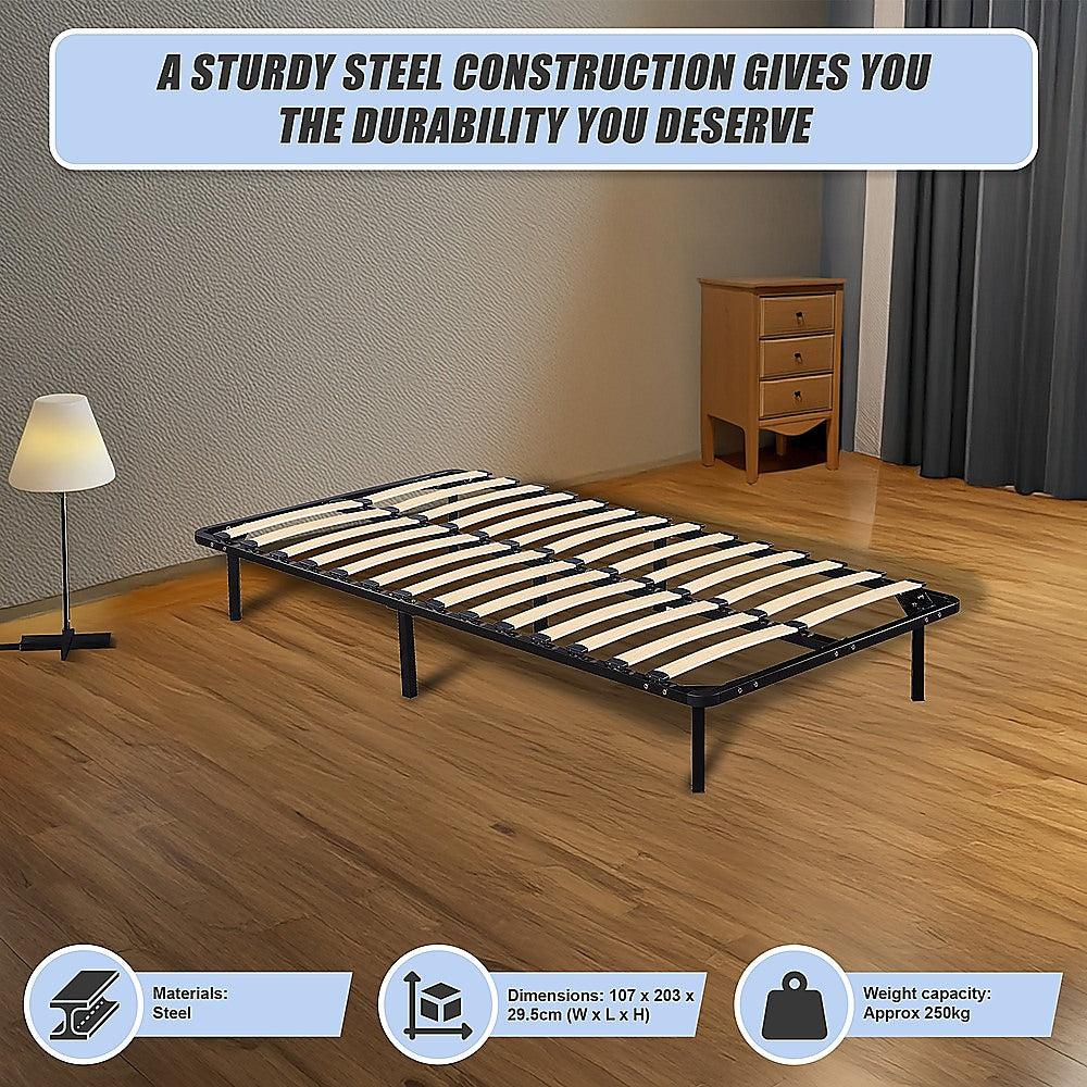 Linden Metal Bed Frame – Black – King Single