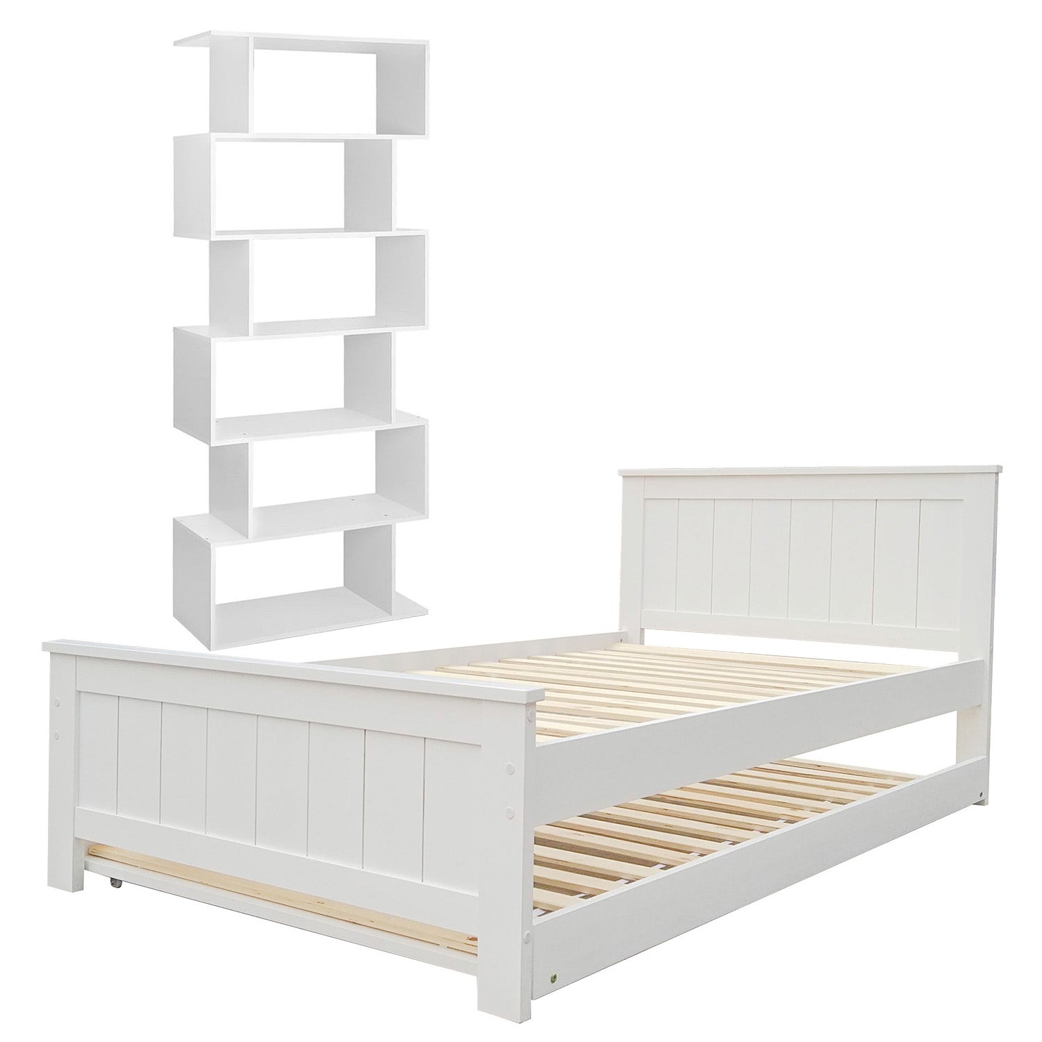 Bed Frame and Bookshelf – King Single