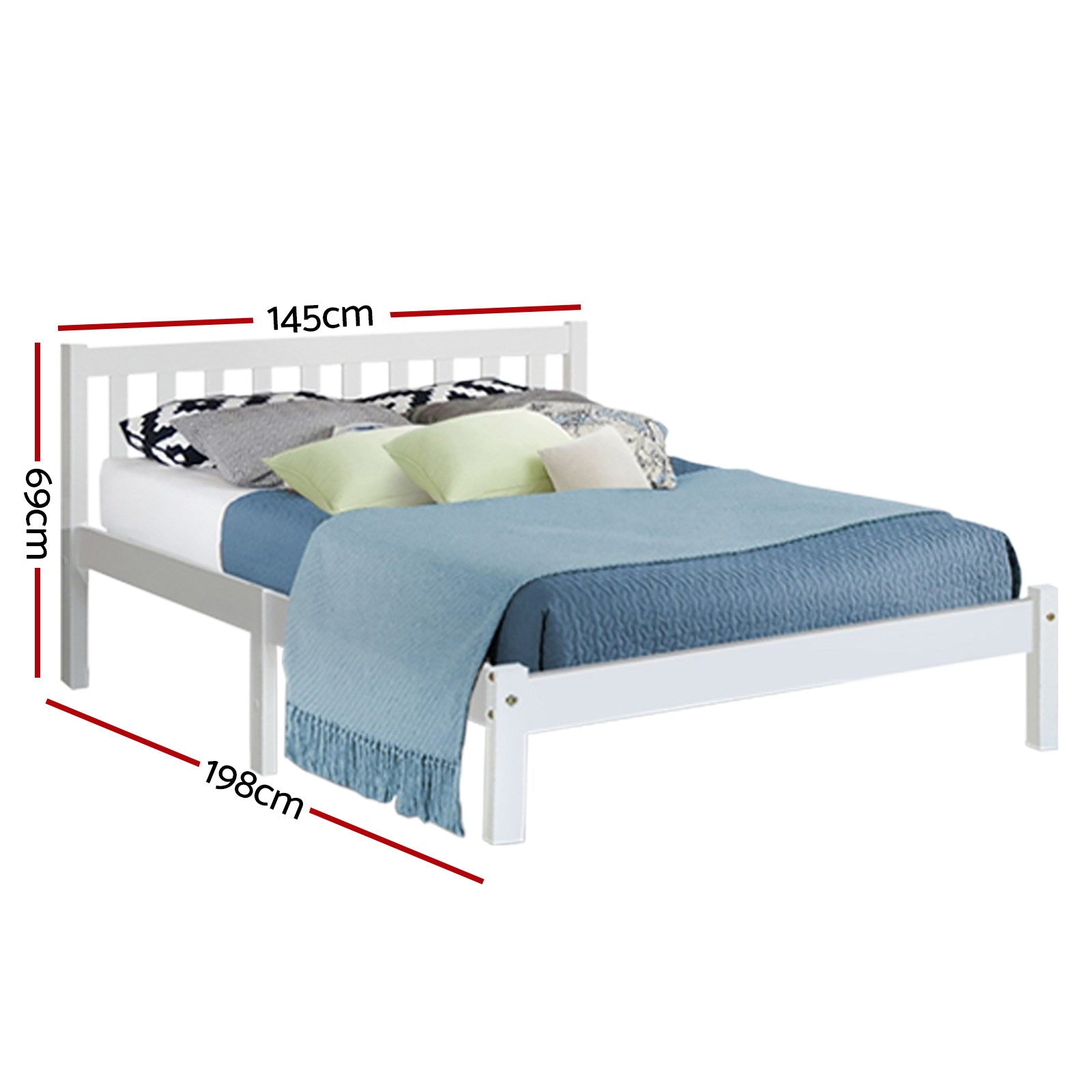 Hudson Wooden Bed Frame – White – Double