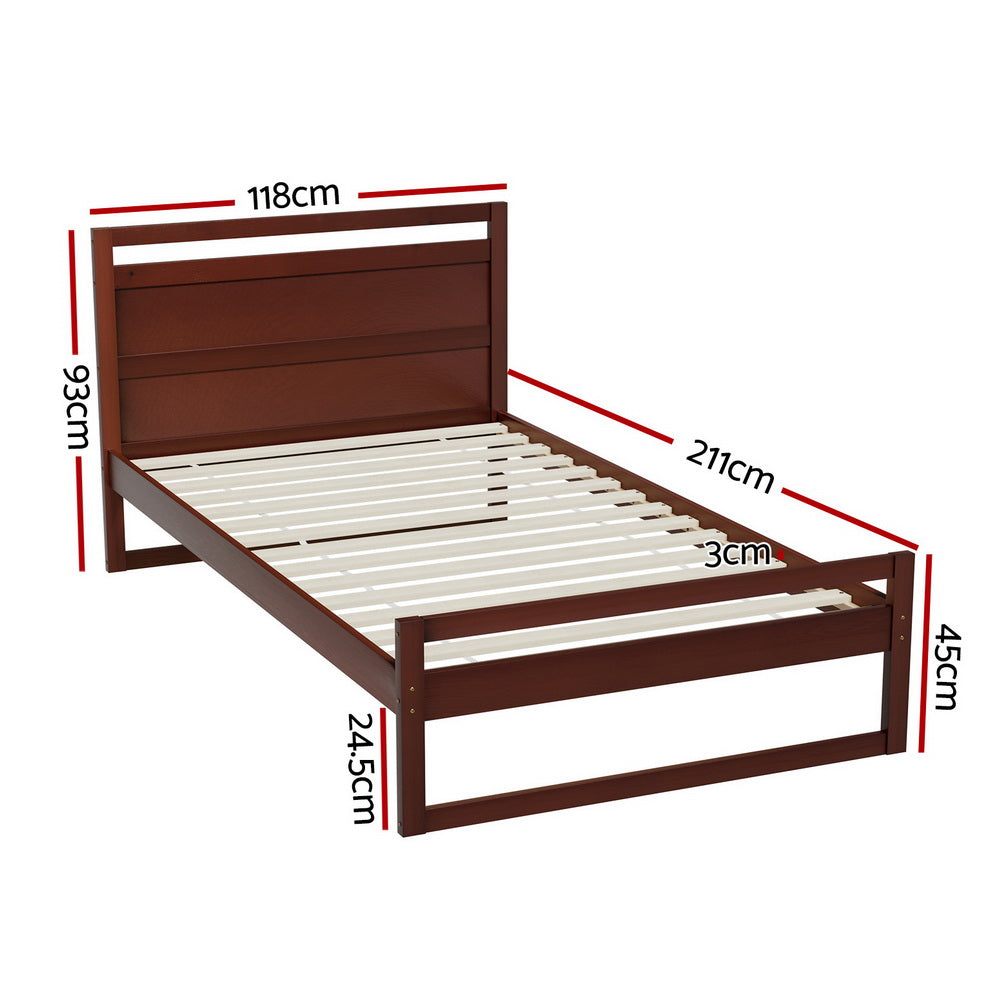 Hawthorne Timber Bed Frame – Walnut – King Single