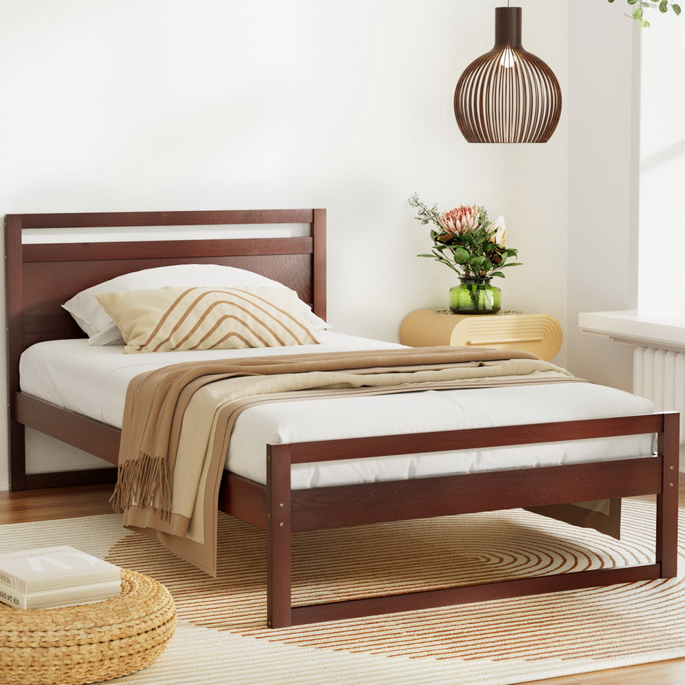 Hawthorne Timber Bed Frame – Walnut – King Single