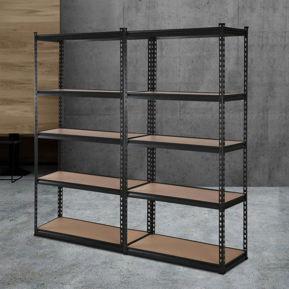 Linden .8M Garage Shelving Warehouse Rack Pallet Racking Storage Shelve Black