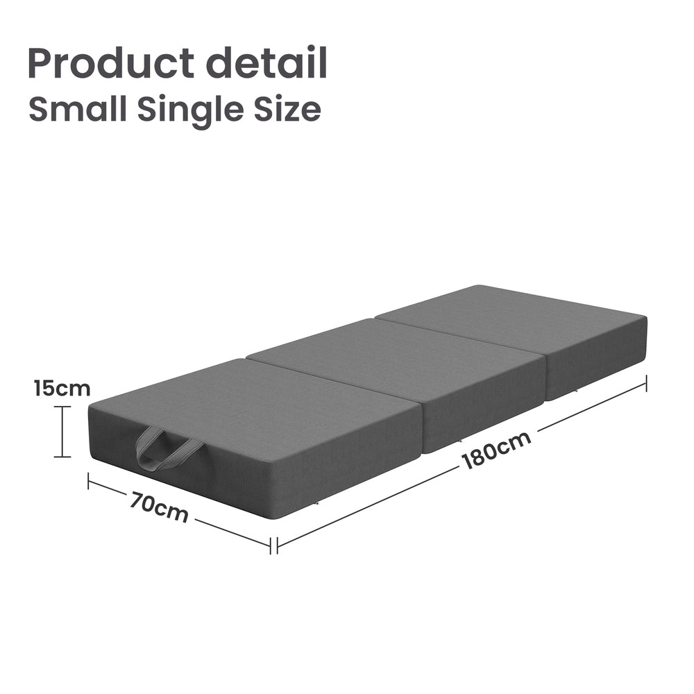 Kairo Tri-Fold Memory Foam Mattress – Grey – Single