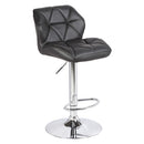 Set of 2 - Leather Mid High Gas Lift Swivel Chairs - Black