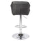 Set of 2 - Leather Mid High Gas Lift Swivel Chairs - Black