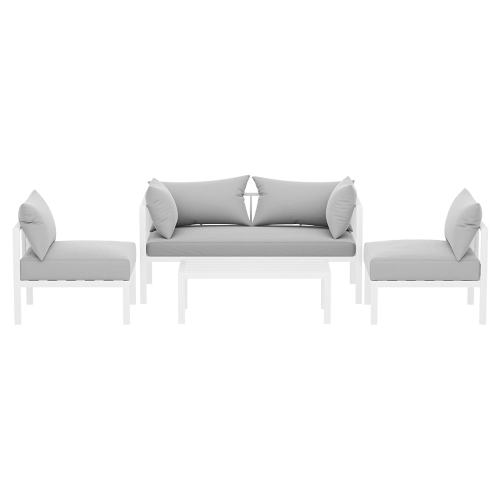 Atlas 4 Seater Outdoor Sofa Set – White – Aluminium