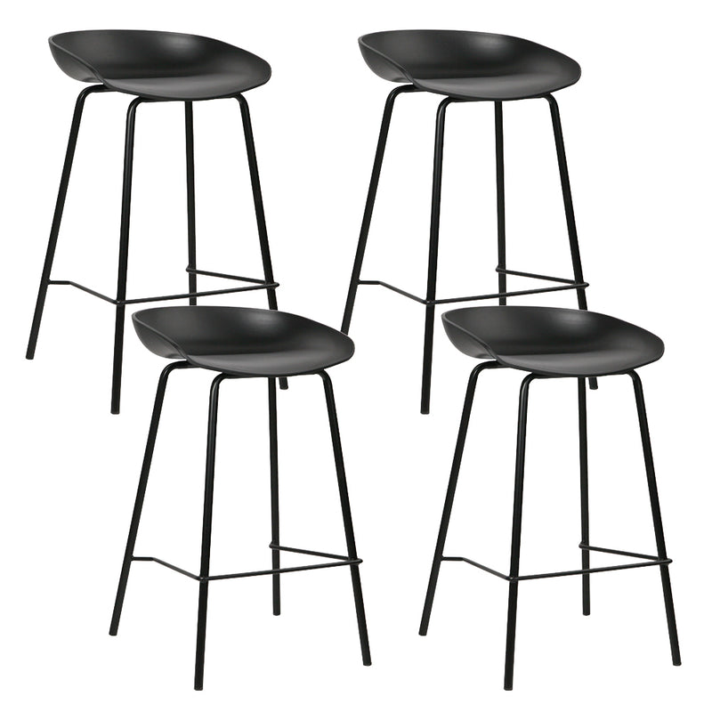 Artiss Set of 4 Metal Bar Stools - Black